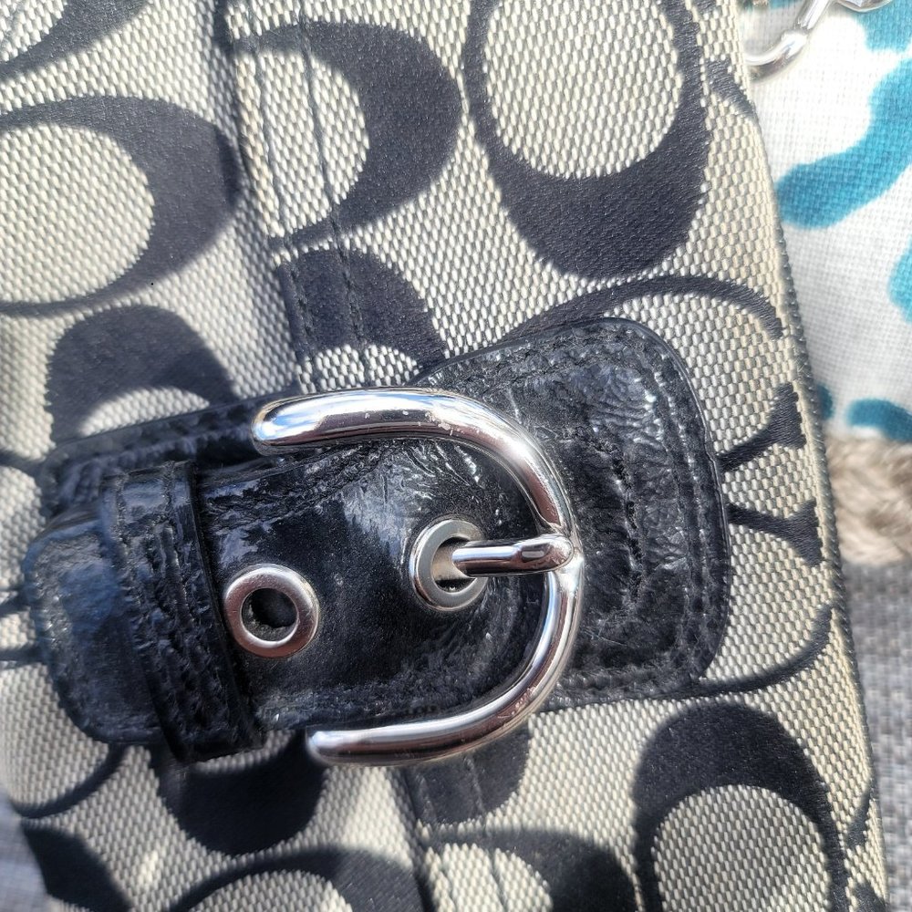 SOLD Coach monogram black and gray wristlet, EUC - Picture 6 of 6